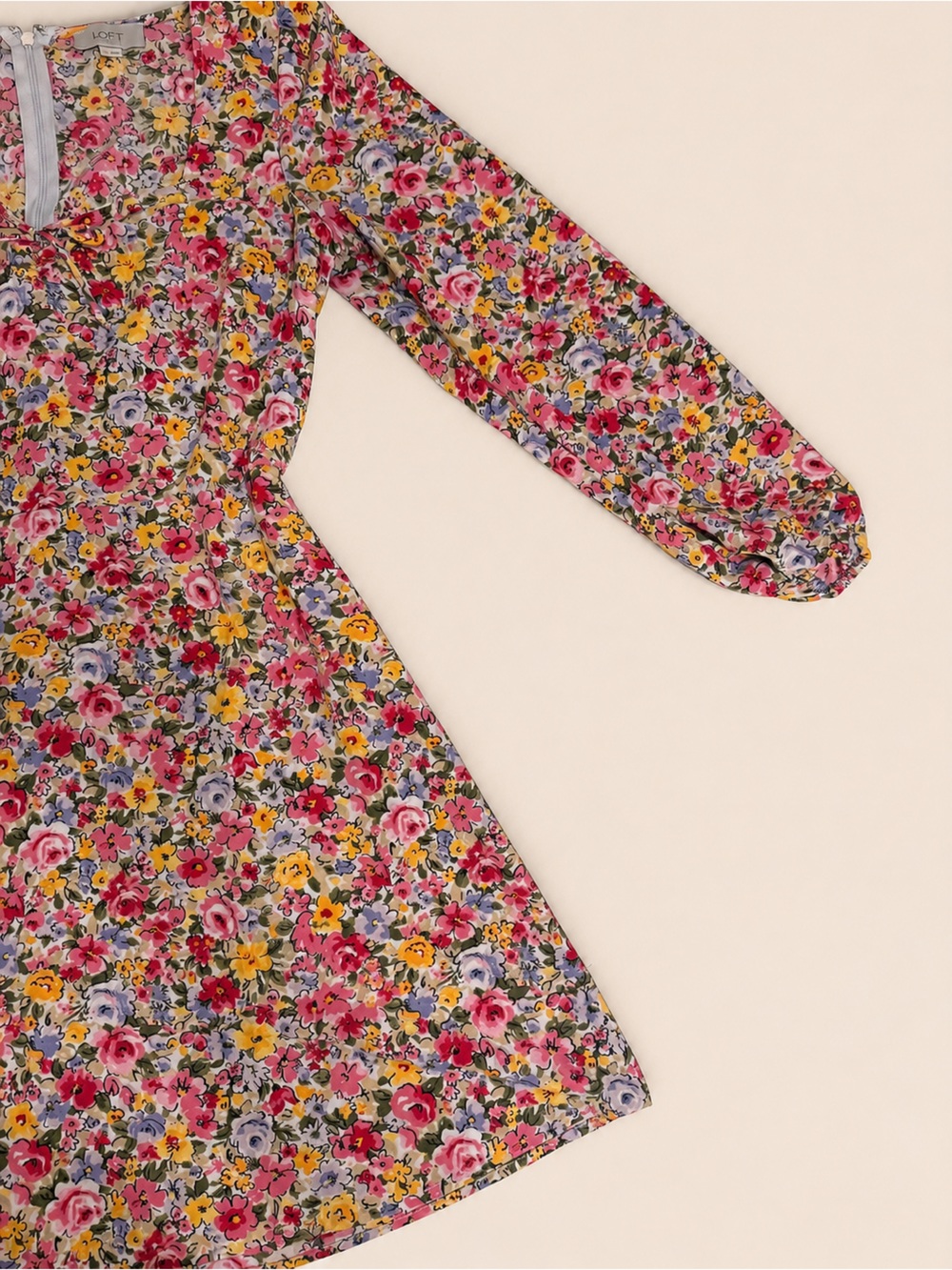LOFT Outlet Floral Tie-Front Dress Size 2 - Picture 5 of 8
